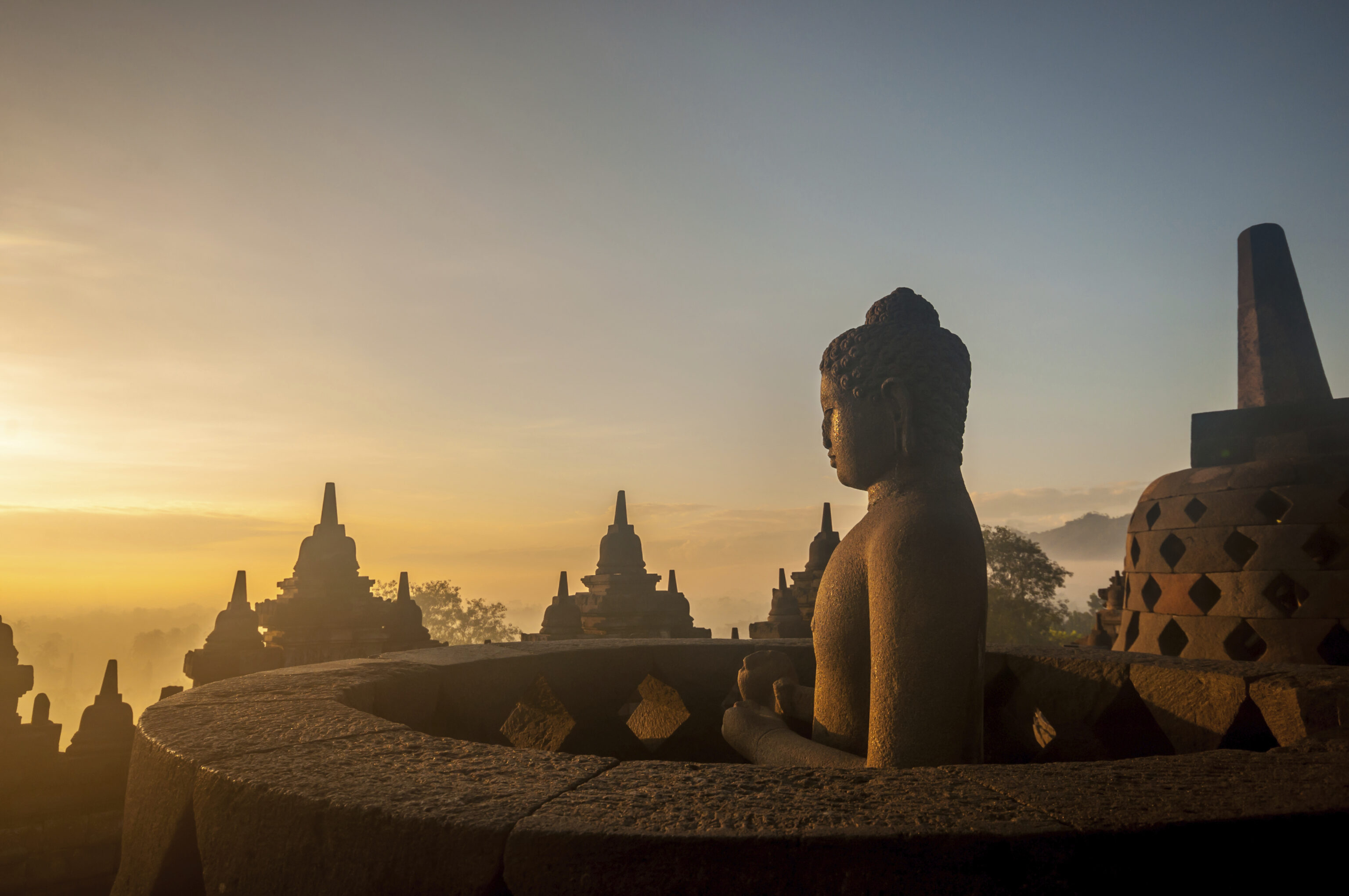 Borobudur Temple in Yogyakarta, Java.