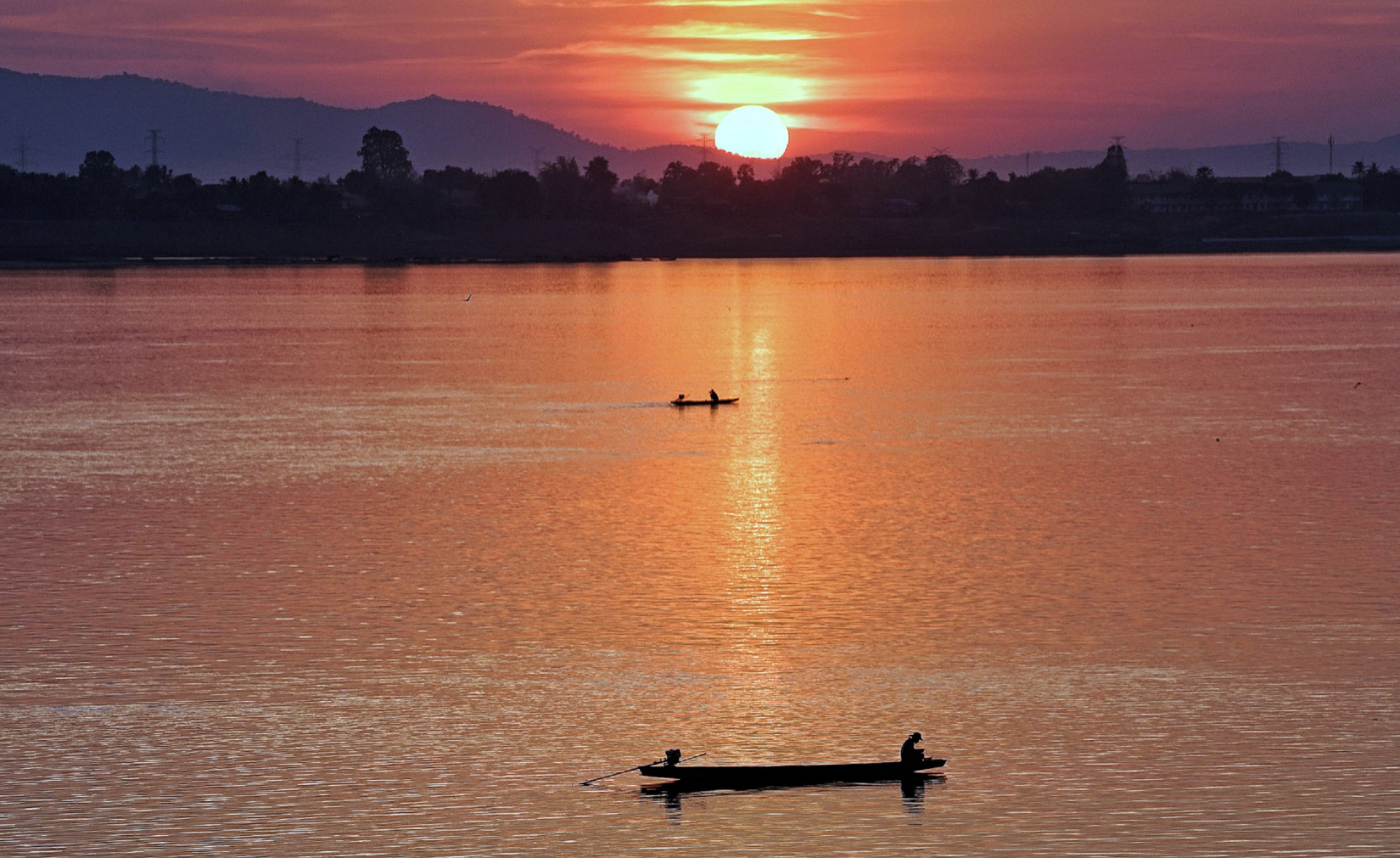 Zonsondergang Mekong