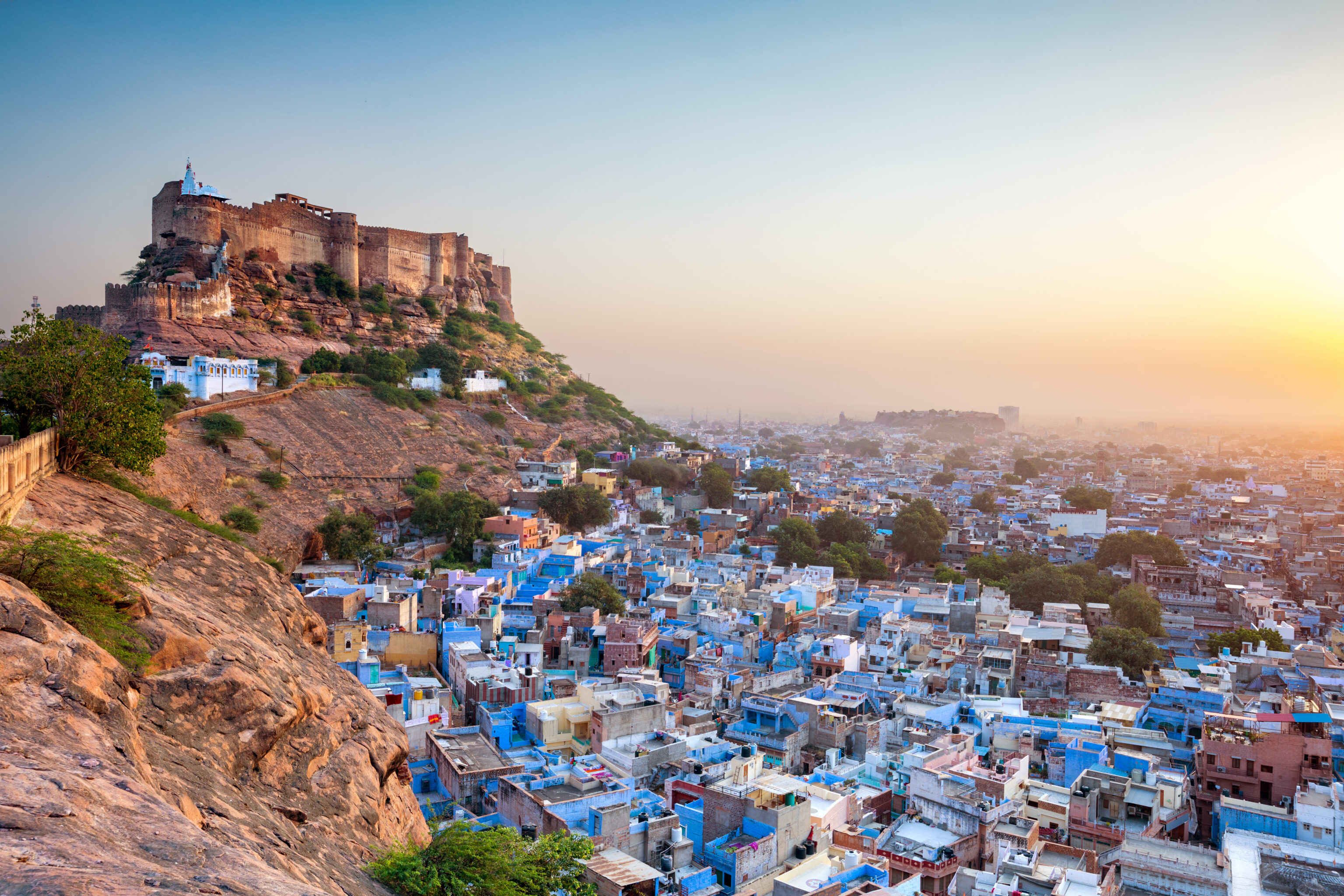 The,Blue,City,And,Mehrangarh,Fort,In,Jodhpur.,Rajasthan,,India