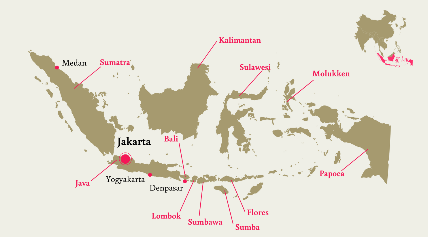 Regio's kaartje Indonesie