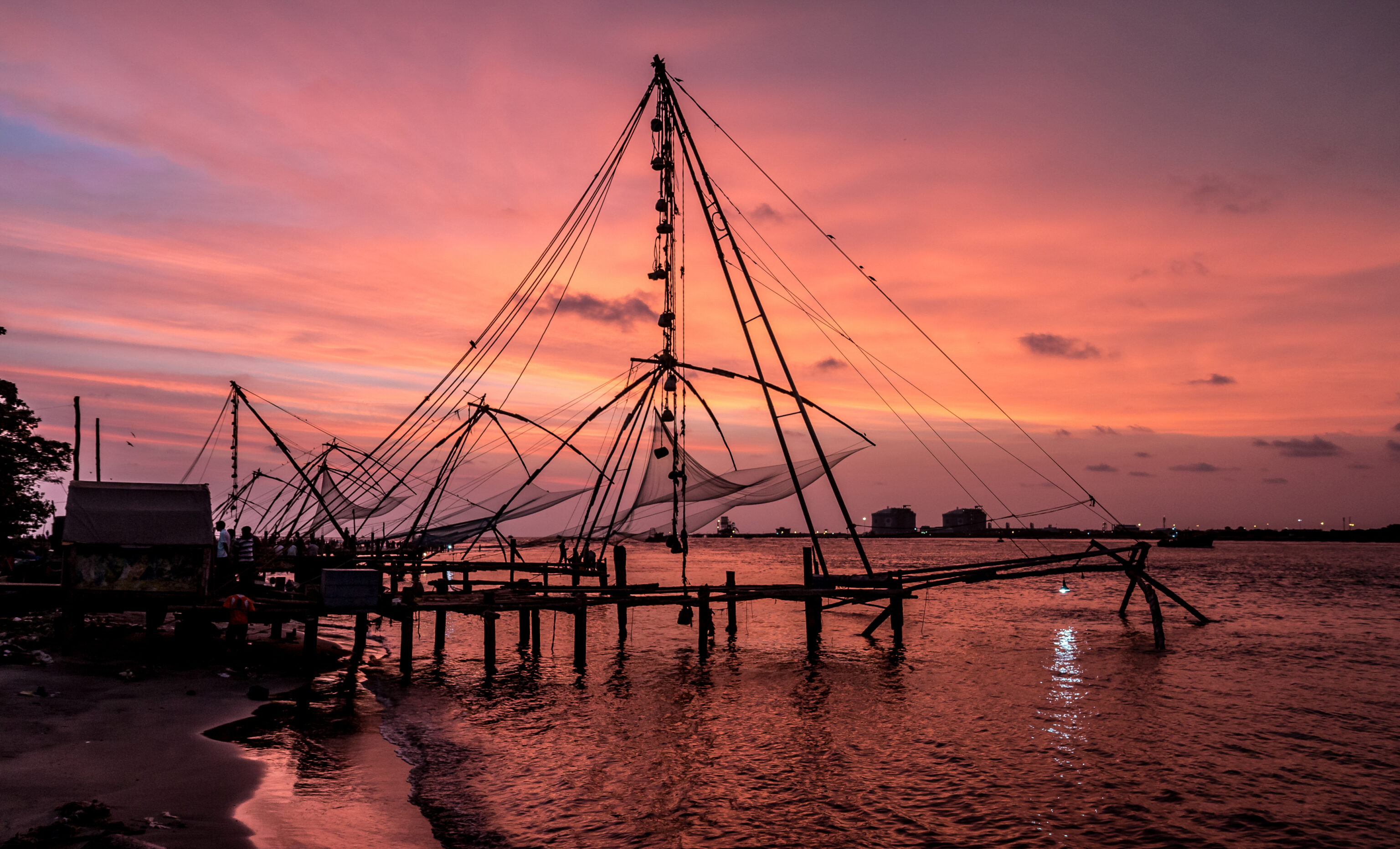 Chinese,Fishing,Nets,During,The,Golden,Hours,At,Fort,Kochi,