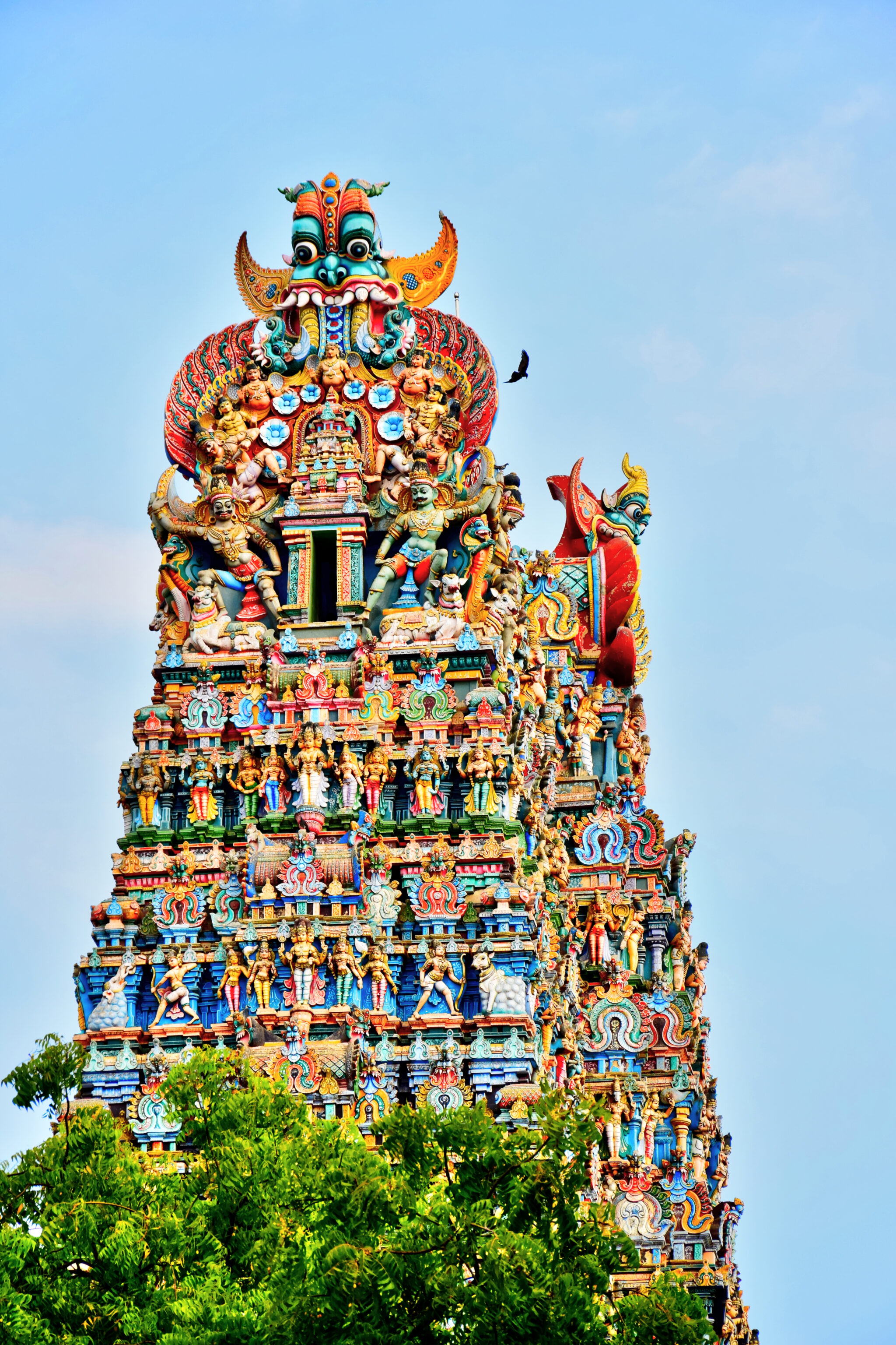 The,Wonderful,Tower,Or,Gopuram,Of,The,Madurai,Meenakshi,Temple