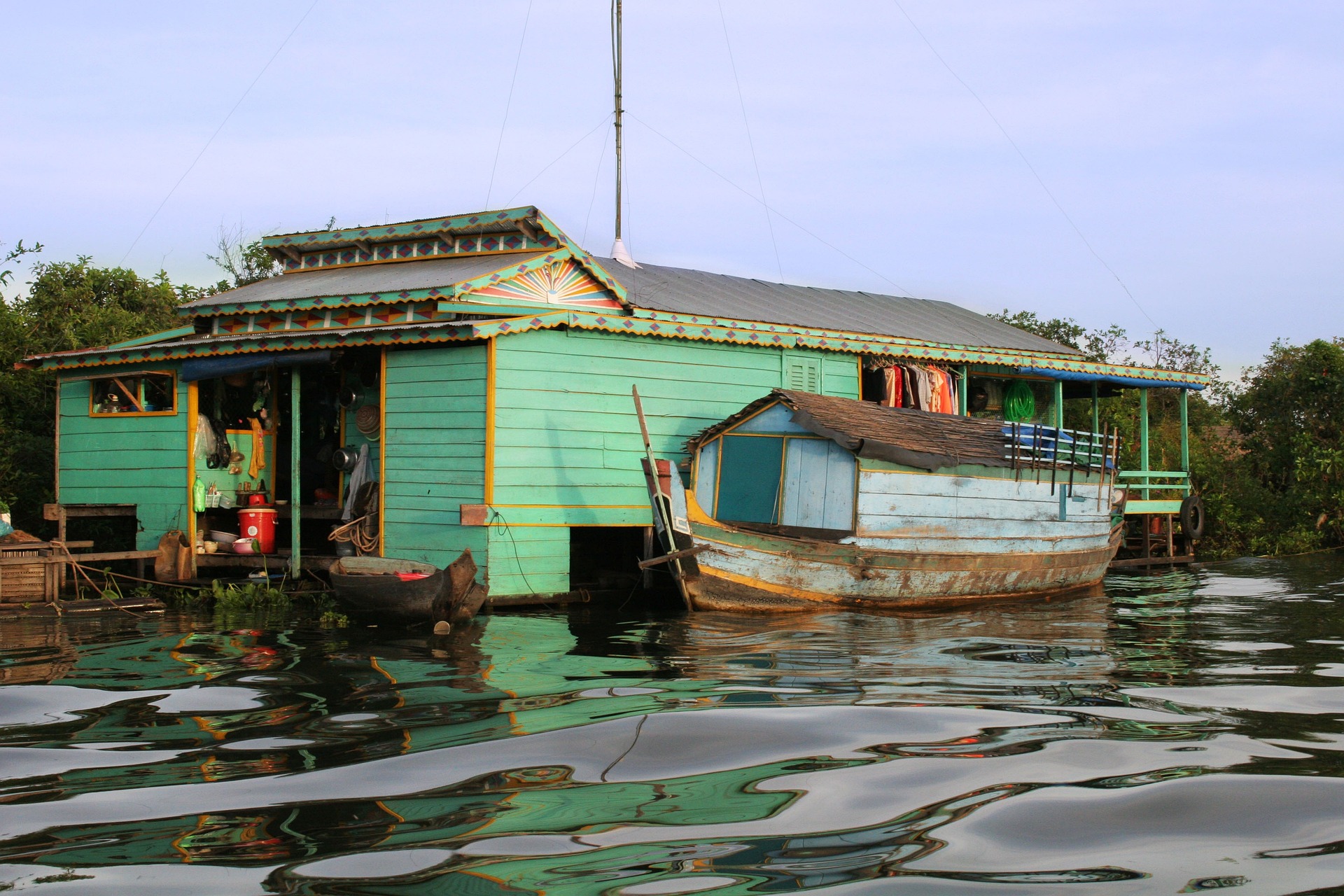 Water met een huis