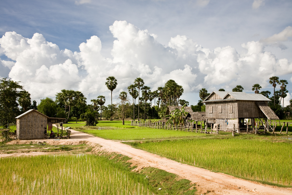 A,Village,In,A,Rural,Area,Of,Cambodia,Near,Battambang