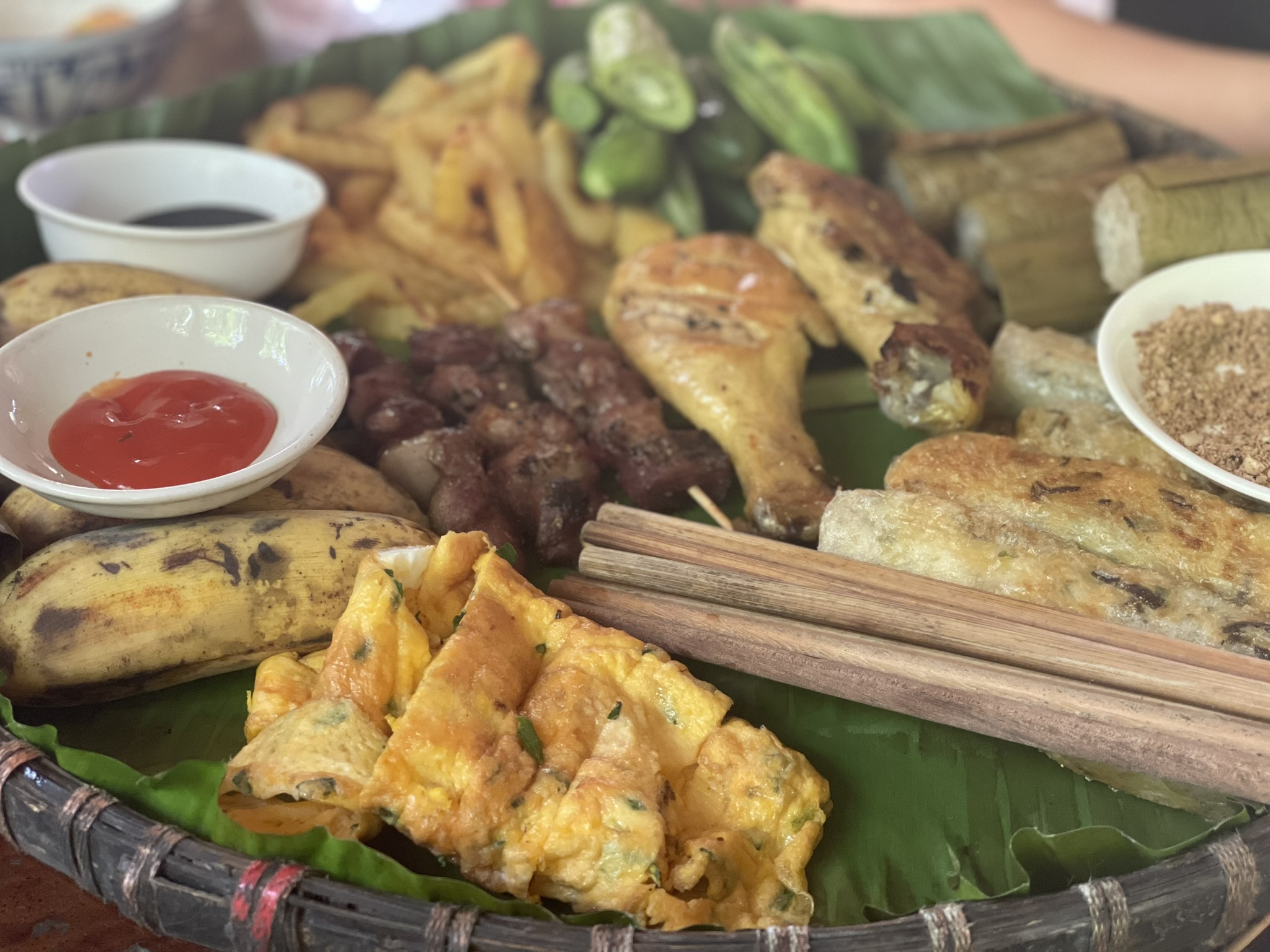 Lunchen bij een familierestaurant