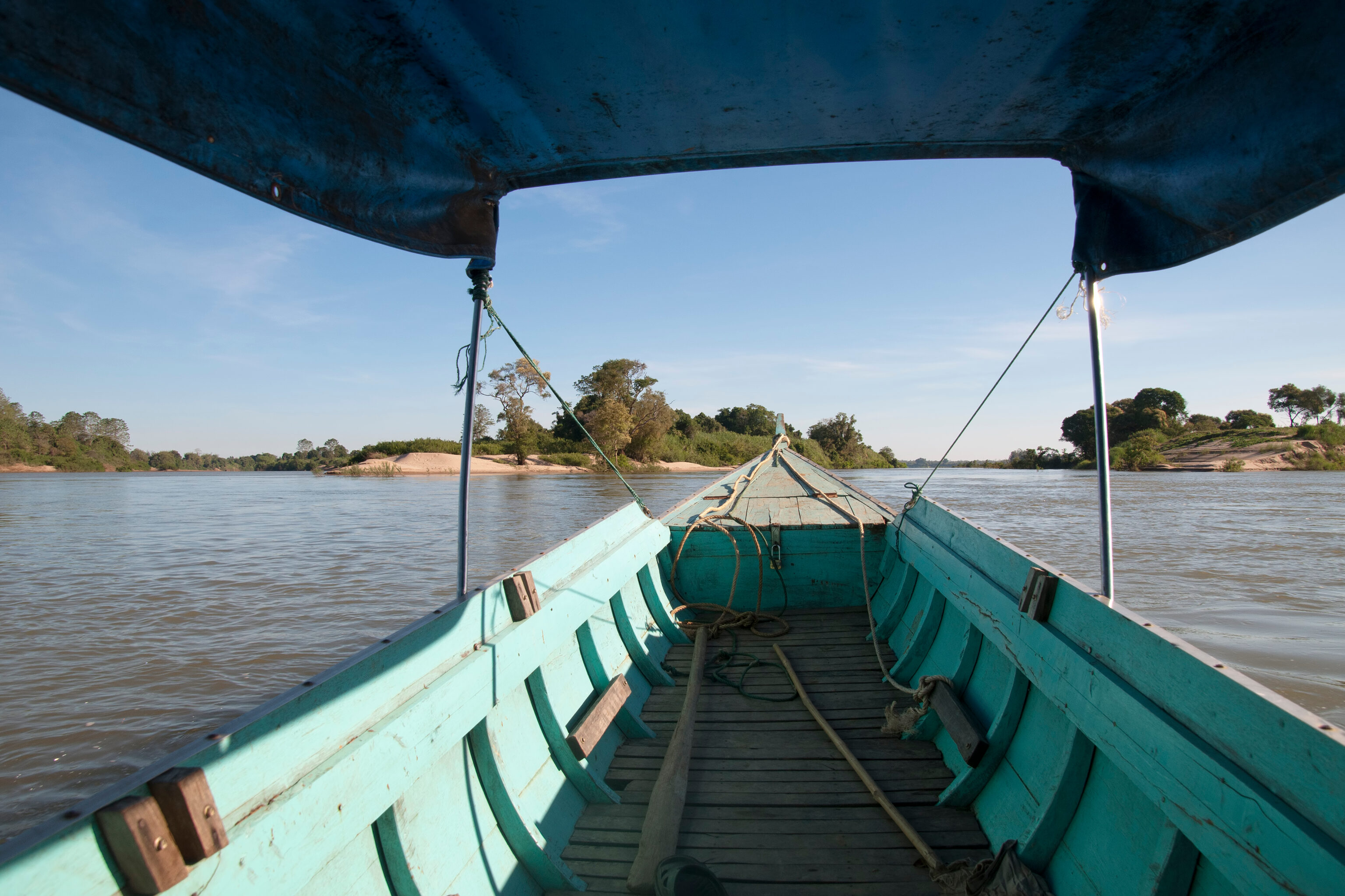 Stung,Treng,Cambodia,,Aboard,Long,Boat,Transport,On,The,Mekong